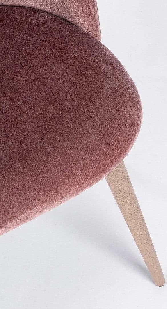 Sedia "Linzey" con gambe in acciaio verniciate effetto legno naturale, per arredo interno 53 x 60 x h 82 cm in Sedie Decor Space - Altamura, commercioVirtuoso.it