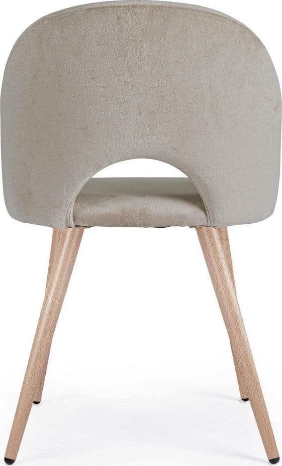Sedia "Linzey" con gambe in acciaio verniciate effetto legno naturale, per arredo interno 53 x 60 x h 82 cm in Sedie Decor Space - Altamura, commercioVirtuoso.it
