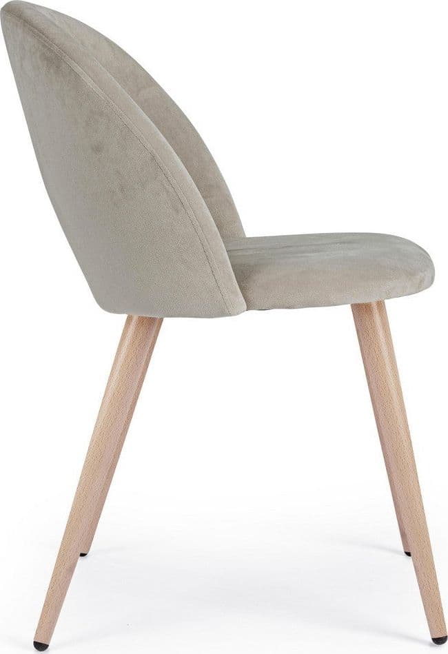 Sedia "Linzey" con gambe in acciaio verniciate effetto legno naturale, per arredo interno 53 x 60 x h 82 cm in Sedie Decor Space - Altamura, commercioVirtuoso.it