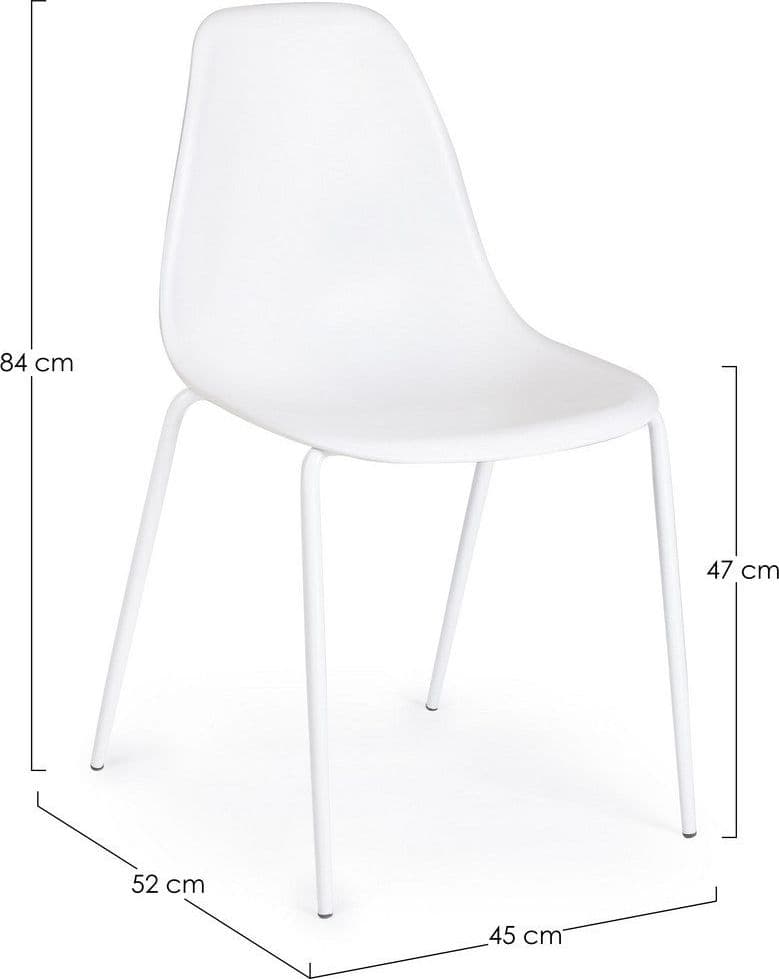 Sedia "Iris" con gambe in tubolare di acciaio verniciato a polvere, per arredo interno 45 x 52 x h 84 cm Casa e cucina/Arredamento/Sala da pranzo/Sedie Decor Space - Altamura, Commerciovirtuoso.it