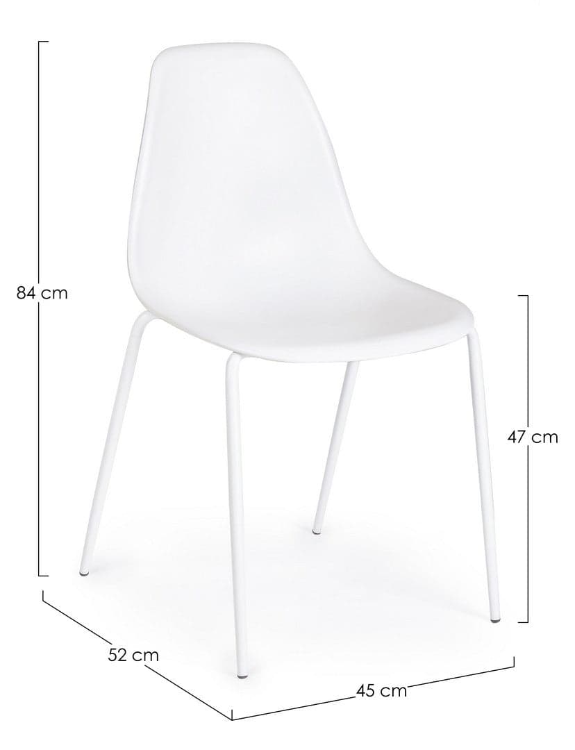 Sedia "Iris" con gambe in tubolare di acciaio verniciato a polvere, per arredo interno 45 x 52 x h 84 cm Casa e cucina/Arredamento/Sala da pranzo/Sedie Decor Space - Altamura, Commerciovirtuoso.it