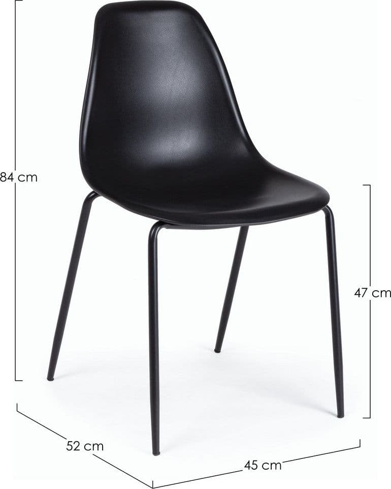 Sedia "Iris" con gambe in tubolare di acciaio verniciato a polvere, per arredo interno 45 x 52 x h 84 cm Casa e cucina/Arredamento/Sala da pranzo/Sedie Decor Space - Altamura, Commerciovirtuoso.it