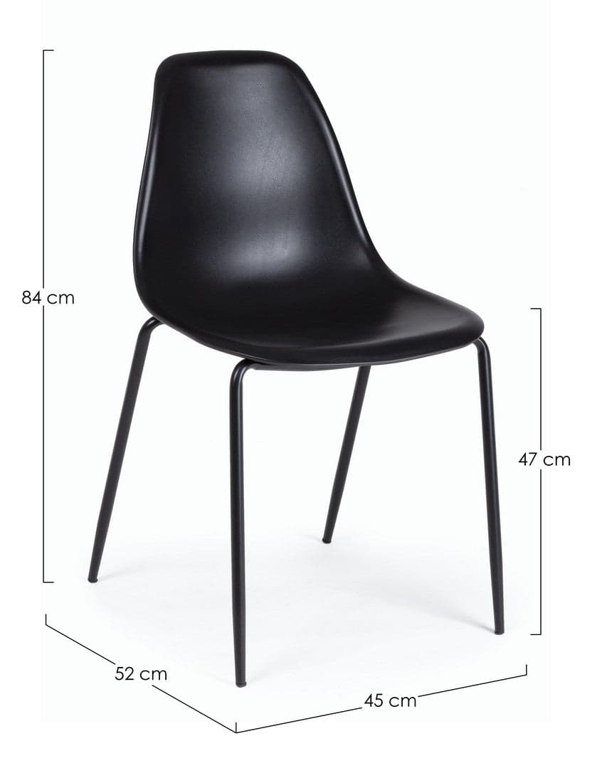 Sedia "Iris" con gambe in tubolare di acciaio verniciato a polvere, per arredo interno 45 x 52 x h 84 cm Casa e cucina/Arredamento/Sala da pranzo/Sedie Decor Space - Altamura, Commerciovirtuoso.it