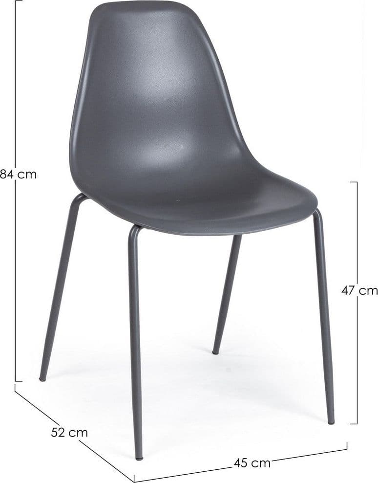 Sedia "Iris" con gambe in tubolare di acciaio verniciato a polvere, per arredo interno 45 x 52 x h 84 cm Casa e cucina/Arredamento/Sala da pranzo/Sedie Decor Space - Altamura, Commerciovirtuoso.it