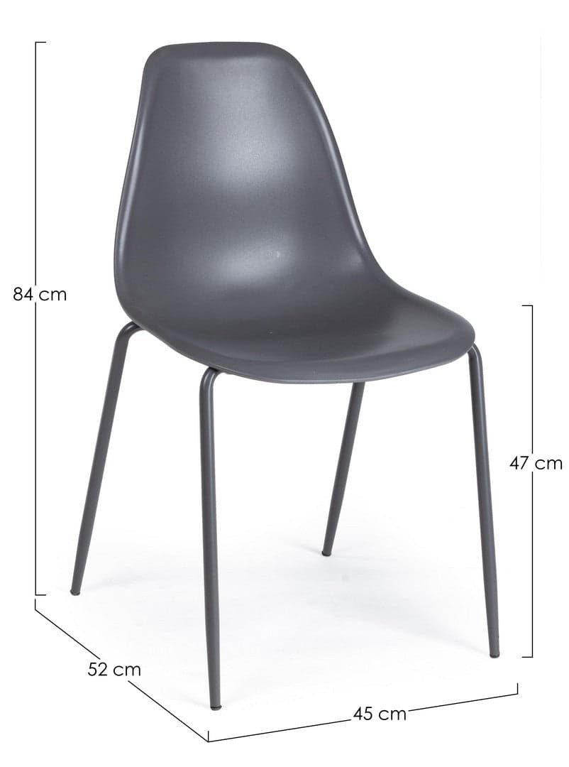 Sedia "Iris" con gambe in tubolare di acciaio verniciato a polvere, per arredo interno 45 x 52 x h 84 cm Casa e cucina/Arredamento/Sala da pranzo/Sedie Decor Space - Altamura, Commerciovirtuoso.it