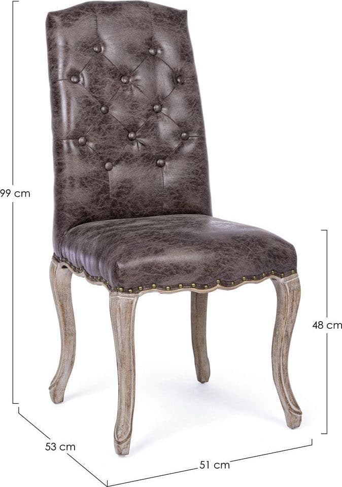 Sedia "Diva" con struttura in rubber wood, per arredo interno 51 x 53 x h 99 cm in Sedie Decor Space - Altamura, commercioVirtuoso.it