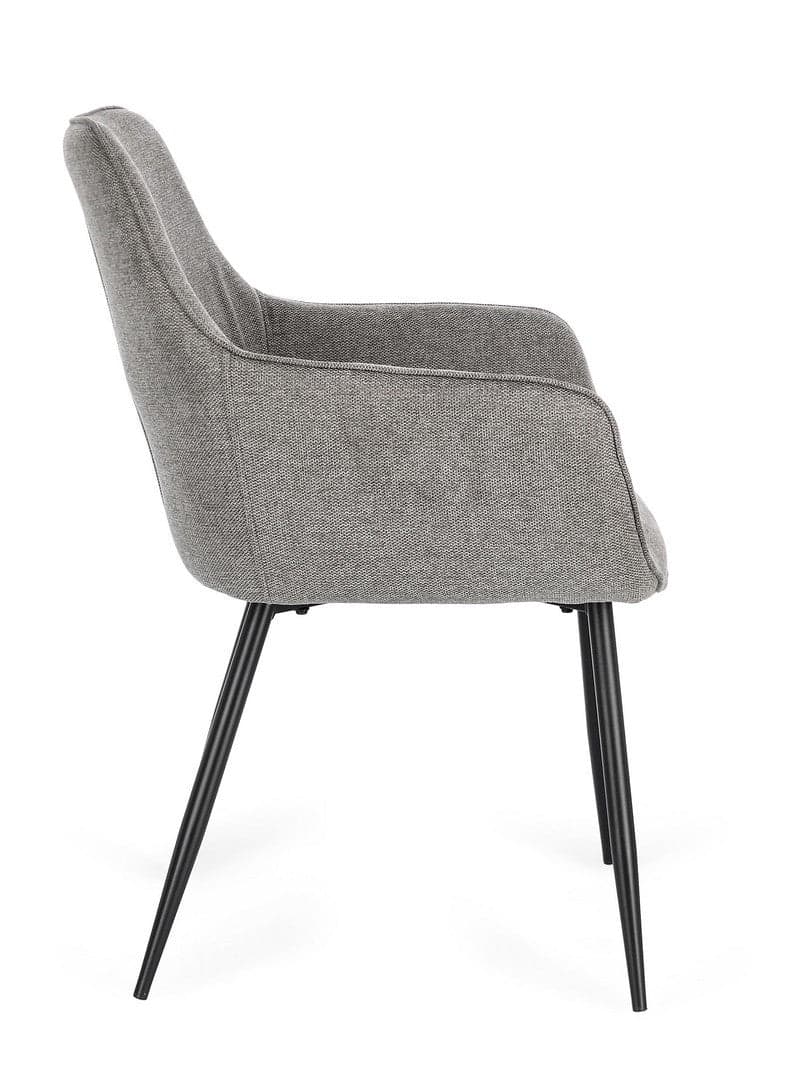 Sedia "Cora" con struttura in acciaio, per arredo interno con braccioli, 58 x 63 x h 85,5 cm in Sedie Decor Space - Altamura, commercioVirtuoso.it