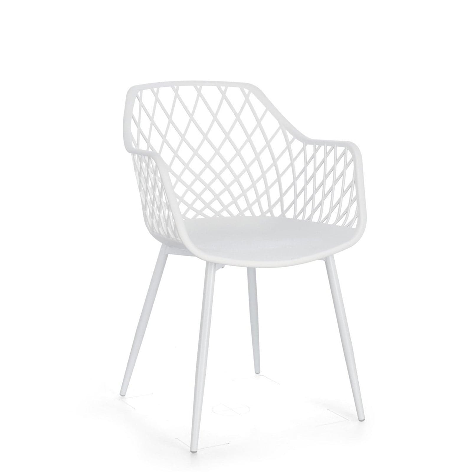 Sedia "Optik" con gambe in acciaio verniciate, per arredo interno 58 x 54 x h 85,5 cm - 47