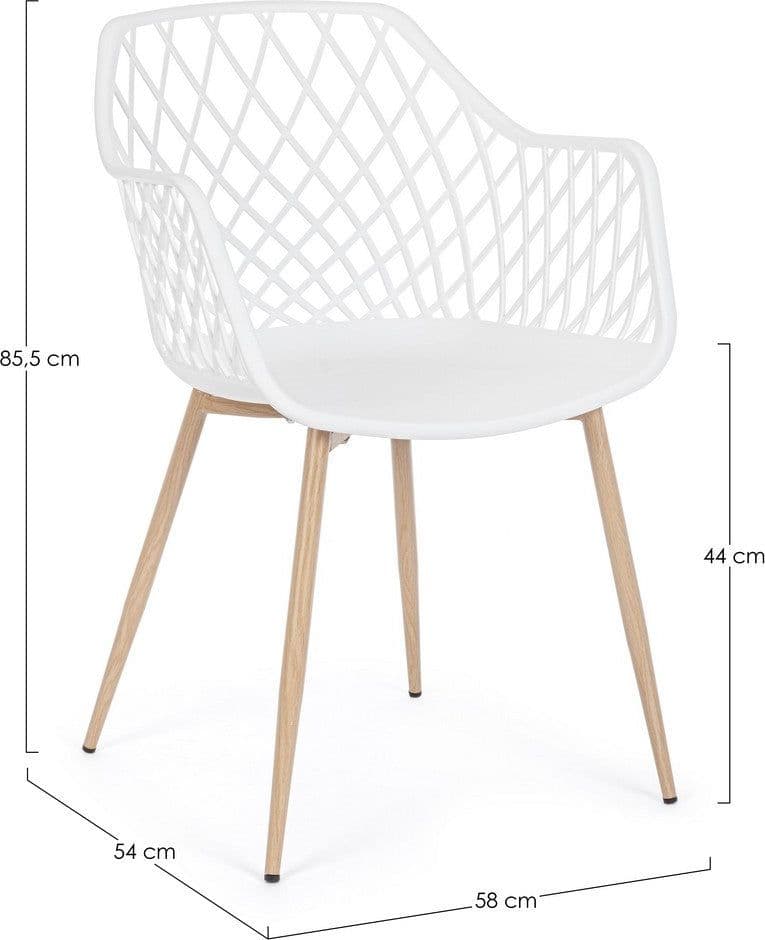 Sedia "Optik" con gambe in acciaio verniciate, per arredo interno 58 x 54 x h 85,5 cm in Sedie Decor Space - Altamura, commercioVirtuoso.it