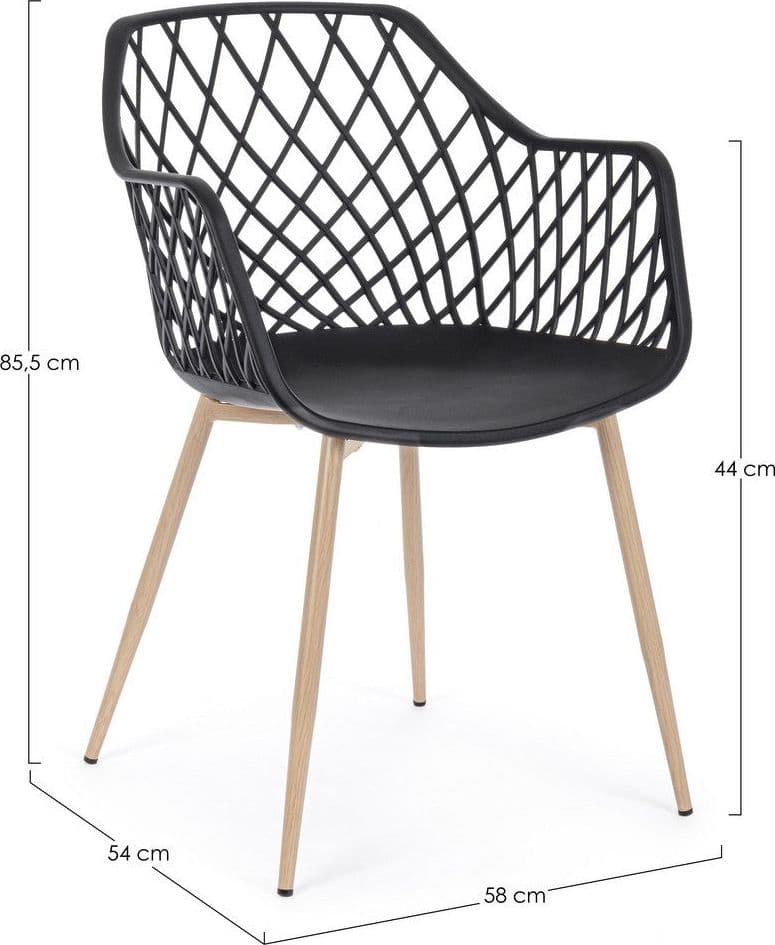 Sedia "Optik" con gambe in acciaio verniciate, per arredo interno 58 x 54 x h 85,5 cm - 24