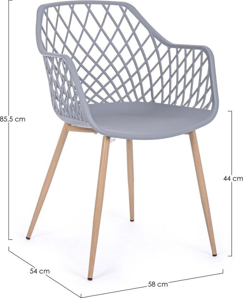 Sedia "Optik" con gambe in acciaio verniciate, per arredo interno 58 x 54 x h 85,5 cm - 32