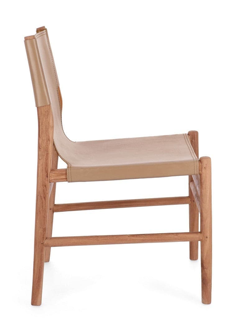 Sedia "Caroline" con legno teak, per arredo interno 48 x 58 x h 85 cm in Sedie Decor Space - Altamura, commercioVirtuoso.it