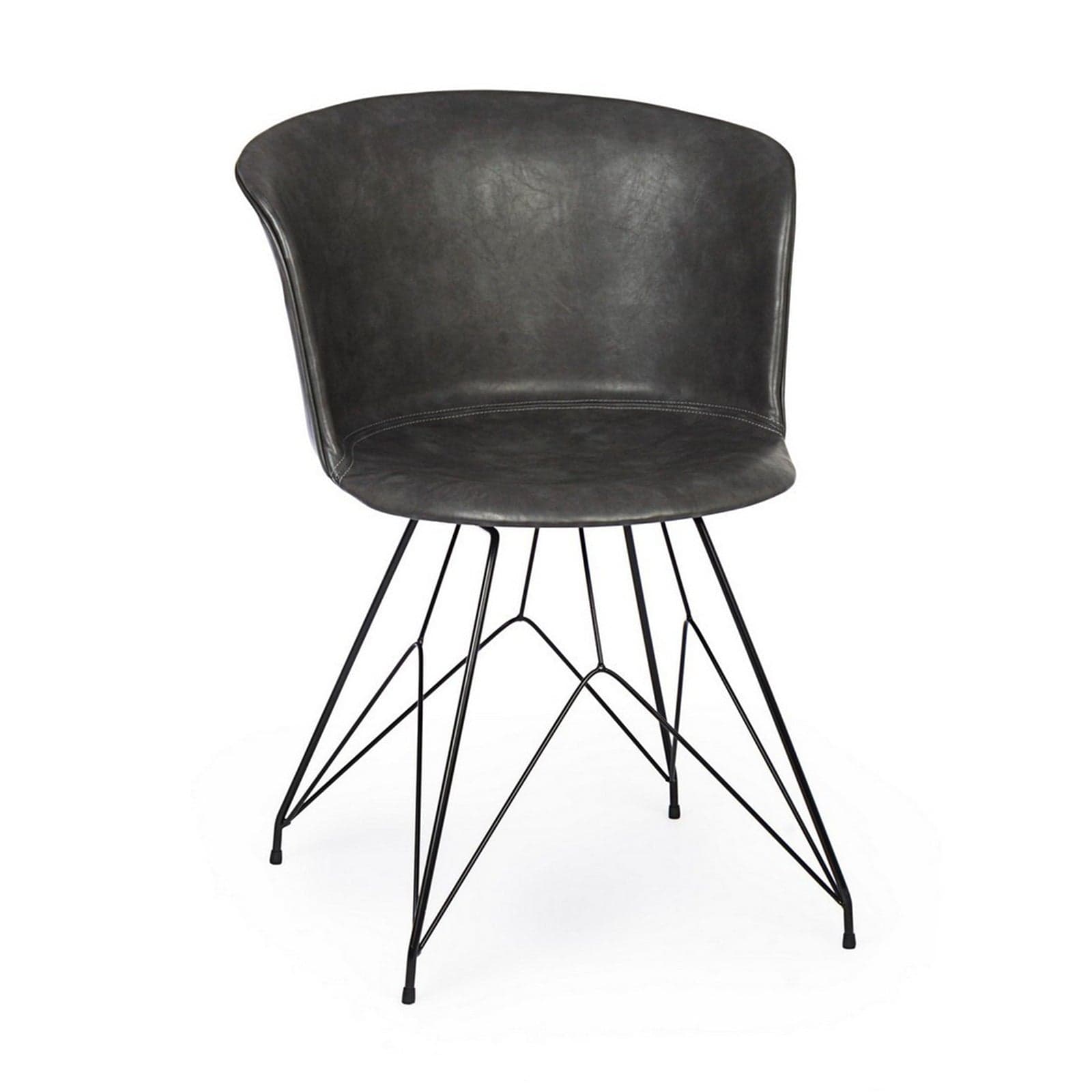 Sedia "Loft" con gambe in acciaio verniciato a polvere epossidica, per arredo interno 56 x 54 x h 76 cm - 24