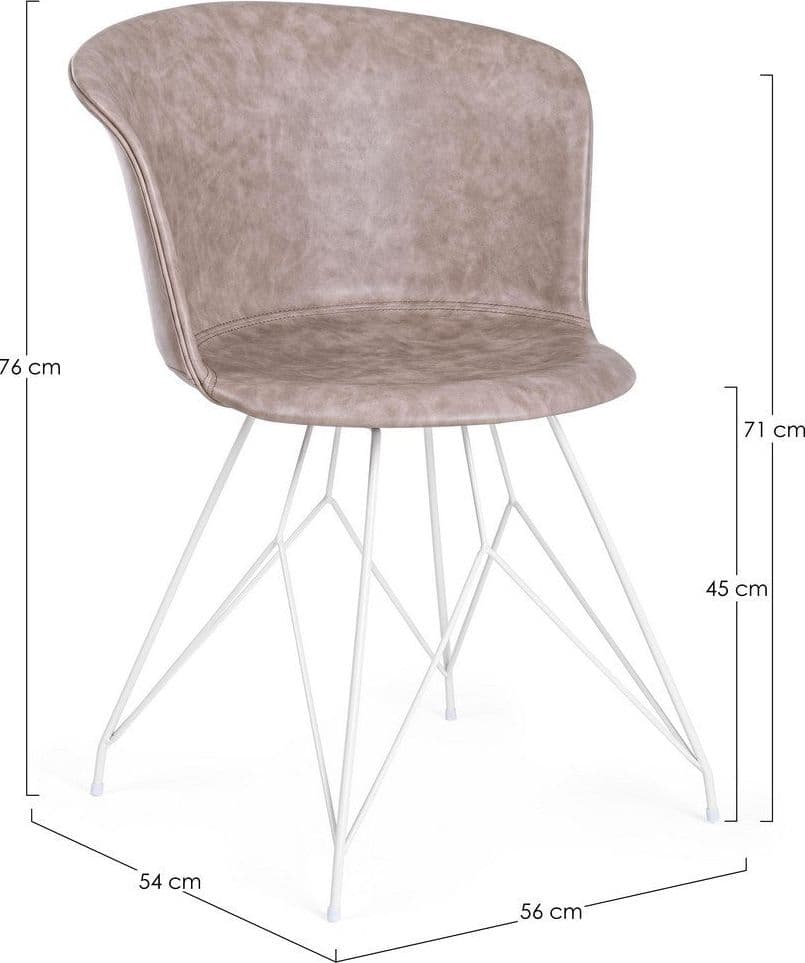 Sedia "Loft" con gambe in acciaio verniciato a polvere epossidica, per arredo interno 56 x 54 x h 76 cm in Sedie Decor Space - Altamura, commercioVirtuoso.it