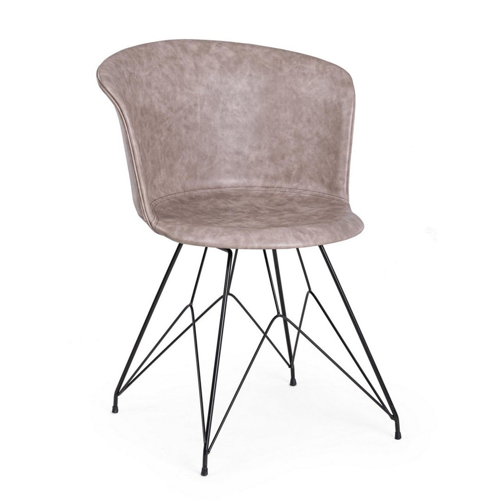 Sedia "Loft" con gambe in acciaio verniciato a polvere epossidica, per arredo interno 56 x 54 x h 76 cm in Sedie Decor Space - Altamura, commercioVirtuoso.it
