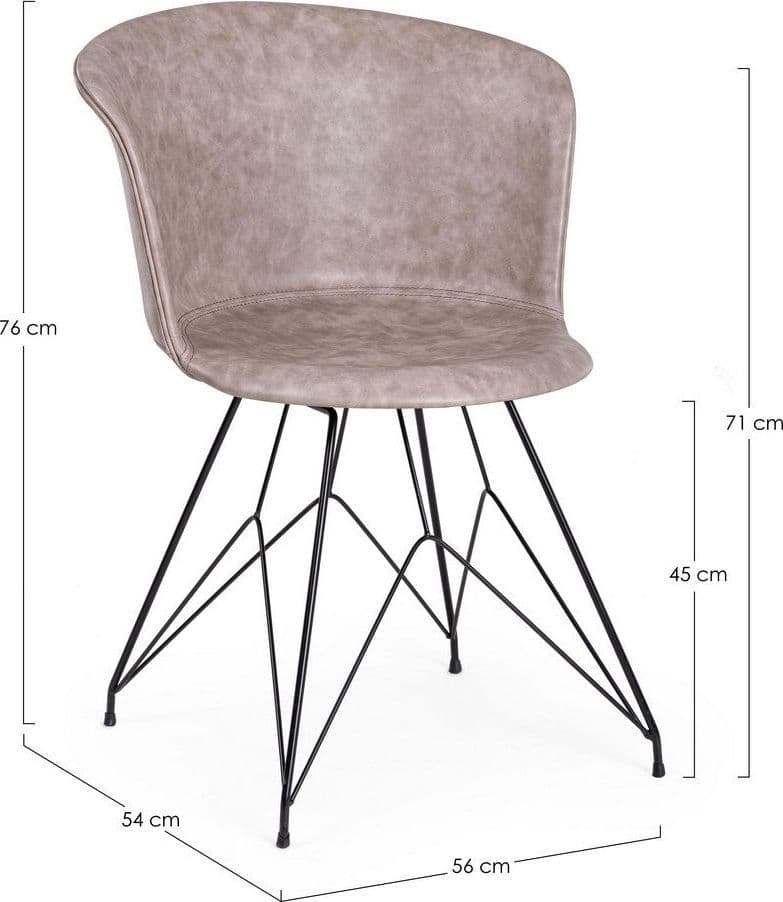 Sedia "Loft" con gambe in acciaio verniciato a polvere epossidica, per arredo interno 56 x 54 x h 76 cm in Sedie Decor Space - Altamura, commercioVirtuoso.it