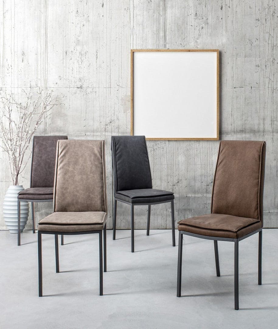Sedia "Sofie" con struttura in acciaio e compensato, per arredo interno 43 x 59,5 x h 99,5 cm in Sedie Decor Space - Altamura, commercioVirtuoso.it