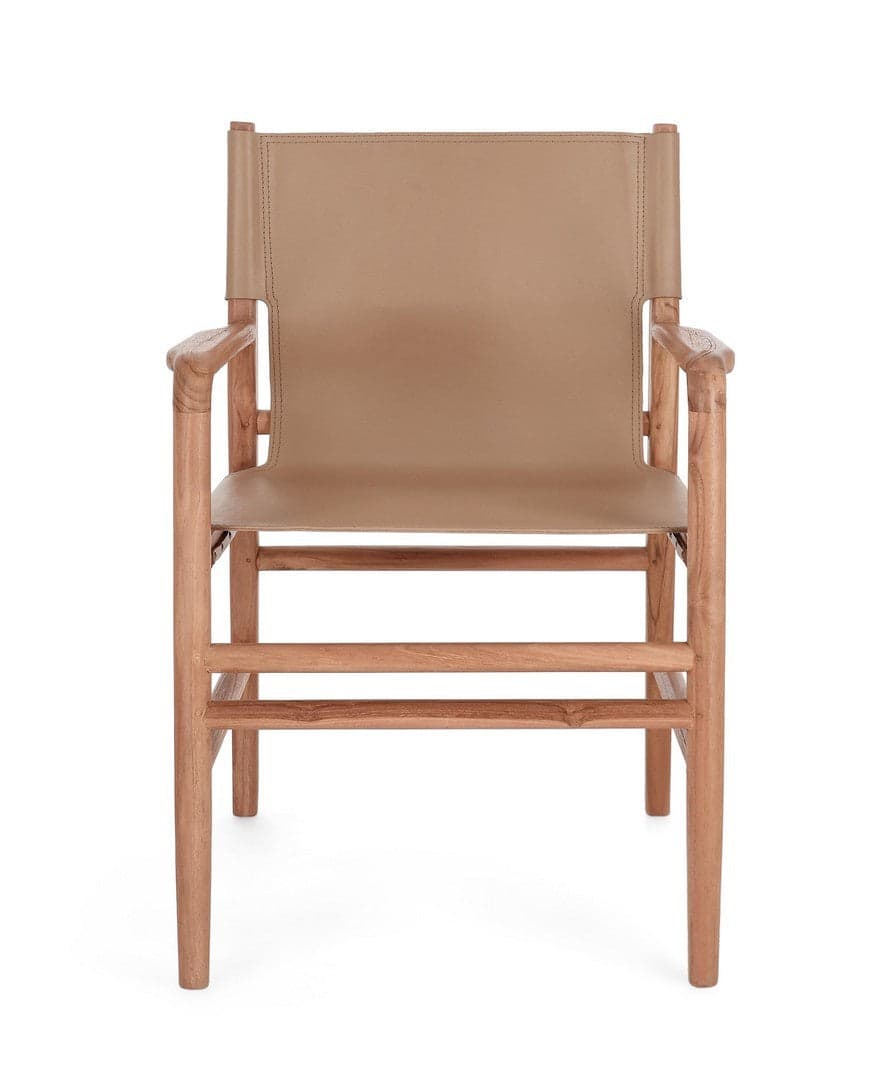 Sedia "Caroline" con legno teak, per arredo interno con braccioli, 57 x 58 x h 85 cm in Sedie Decor Space - Altamura, commercioVirtuoso.it