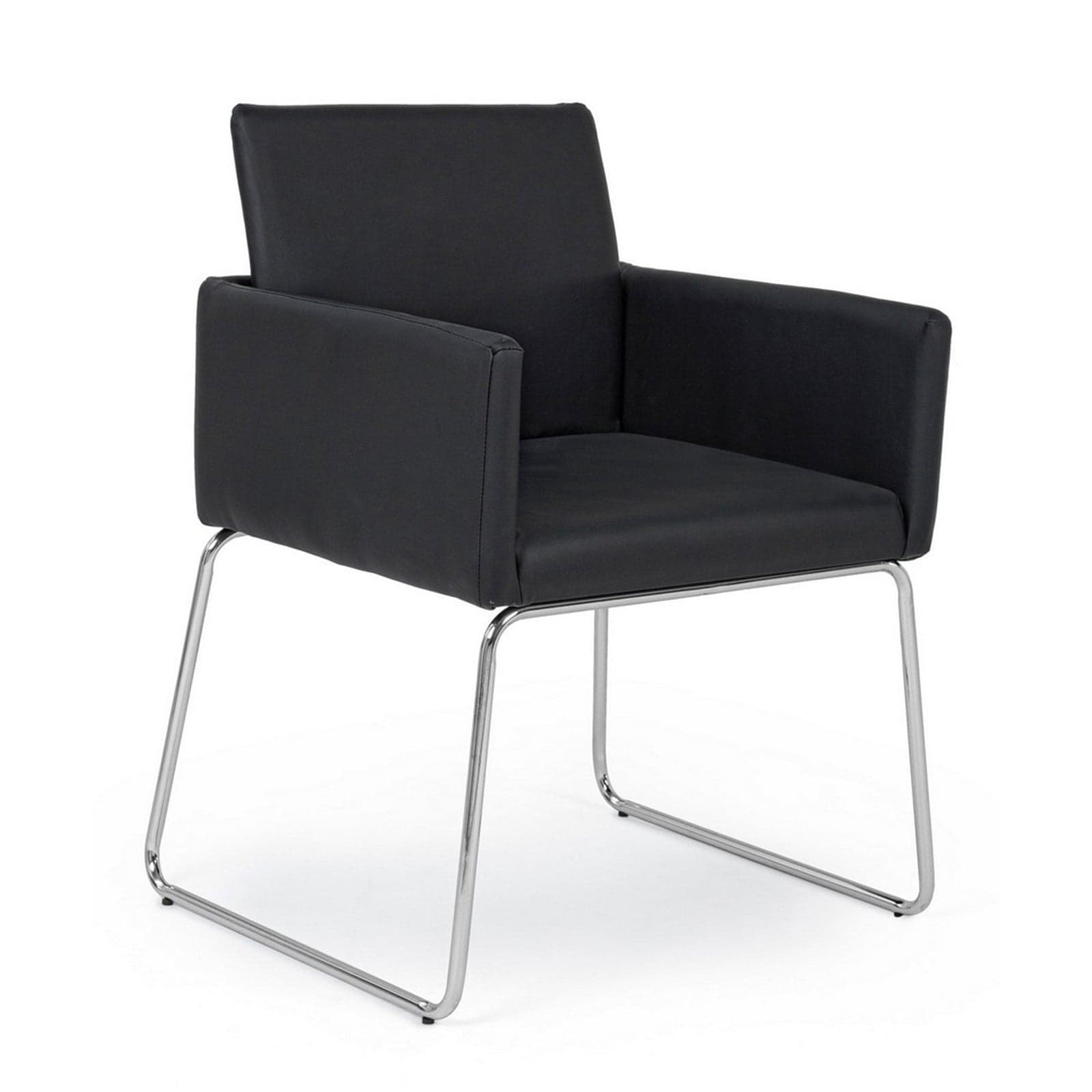 Sedia "Sixty Text" con struttura in acciaio e compensato, per arredo interno con braccioli, 60 x 54 x h 80,5 cm - 24