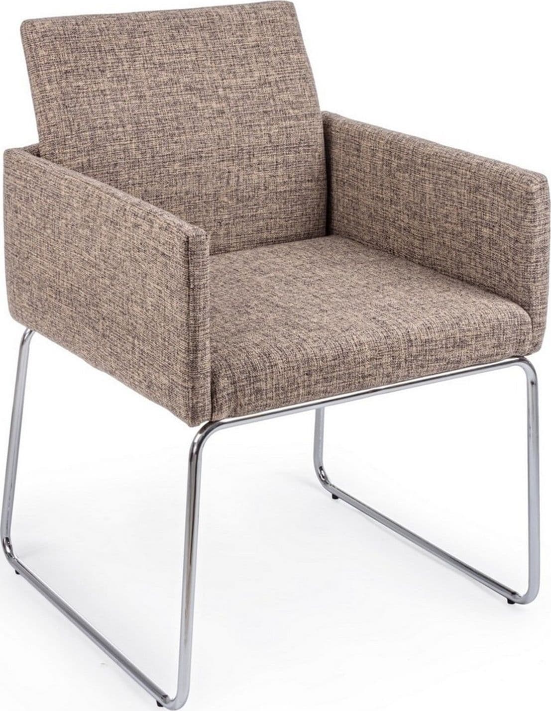 Sedia "Sixty Text" con struttura in acciaio e compensato, per arredo interno con braccioli, 60 x 54 x h 80,5 cm in Sedie Decor Space - Altamura, commercioVirtuoso.it