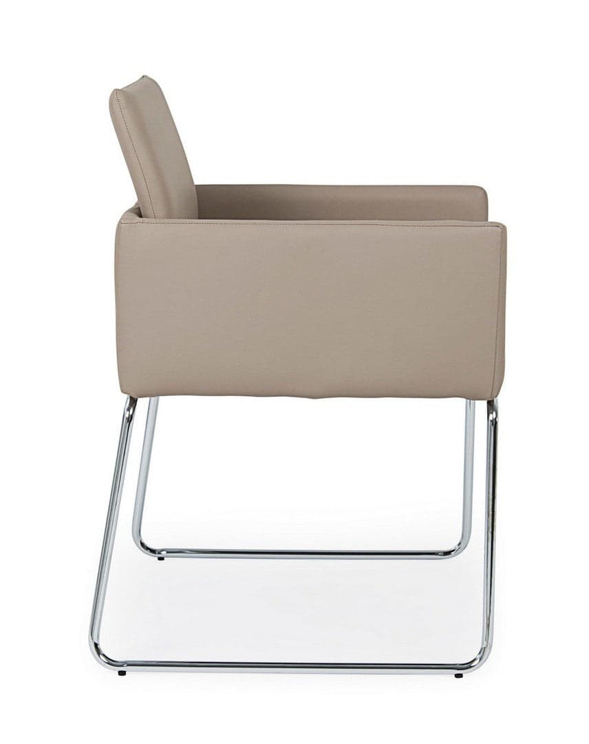Sedia "Sixty Text" con struttura in acciaio e compensato, per arredo interno con braccioli, 60 x 54 x h 80,5 cm in Sedie Decor Space - Altamura, commercioVirtuoso.it