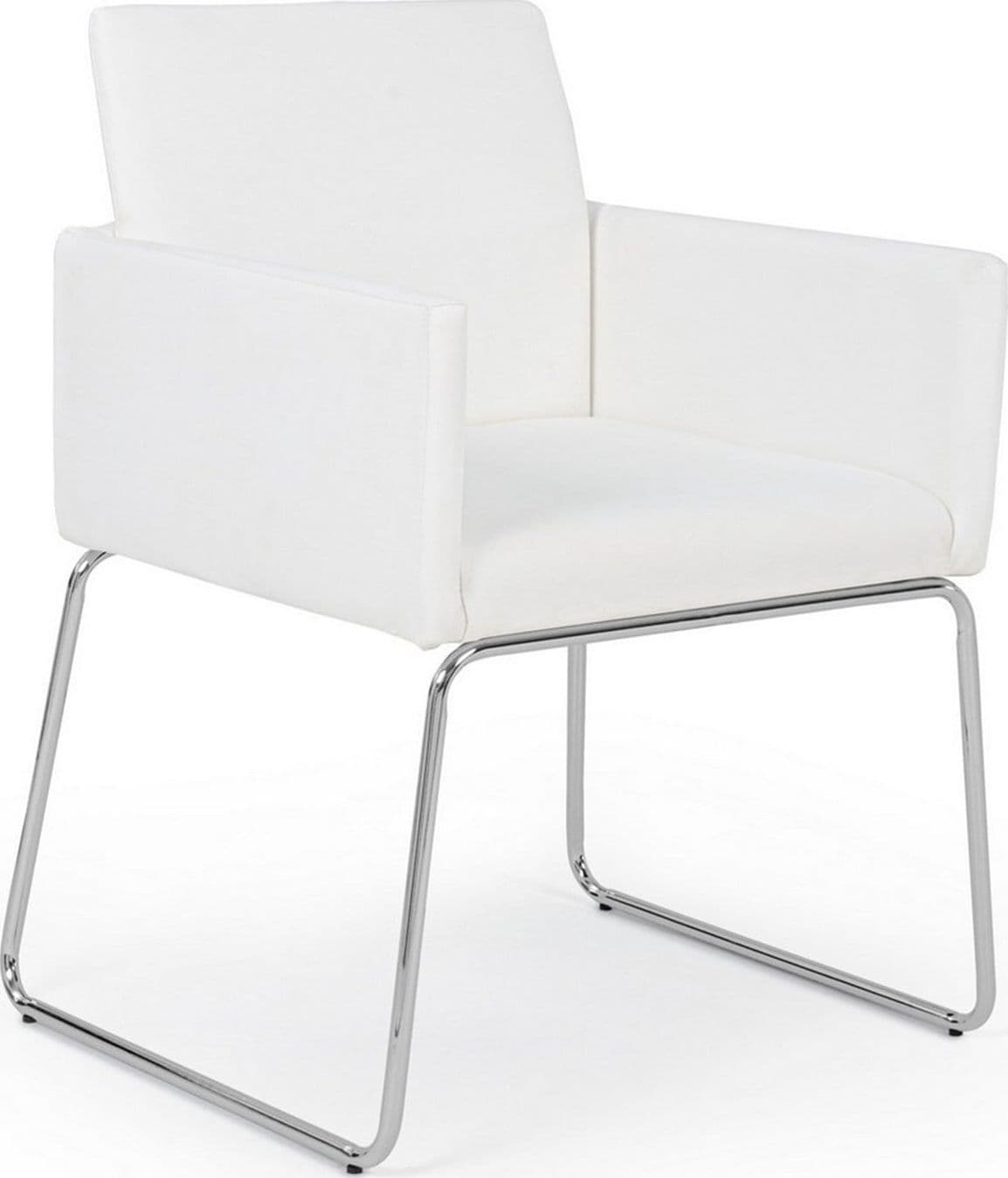 Sedia "Sixty Text" con struttura in acciaio e compensato, per arredo interno con braccioli, 60 x 54 x h 80,5 cm in Sedie Decor Space - Altamura, commercioVirtuoso.it