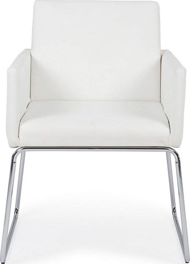 Sedia "Sixty Text" con struttura in acciaio e compensato, per arredo interno con braccioli, 60 x 54 x h 80,5 cm in Sedie Decor Space - Altamura, commercioVirtuoso.it