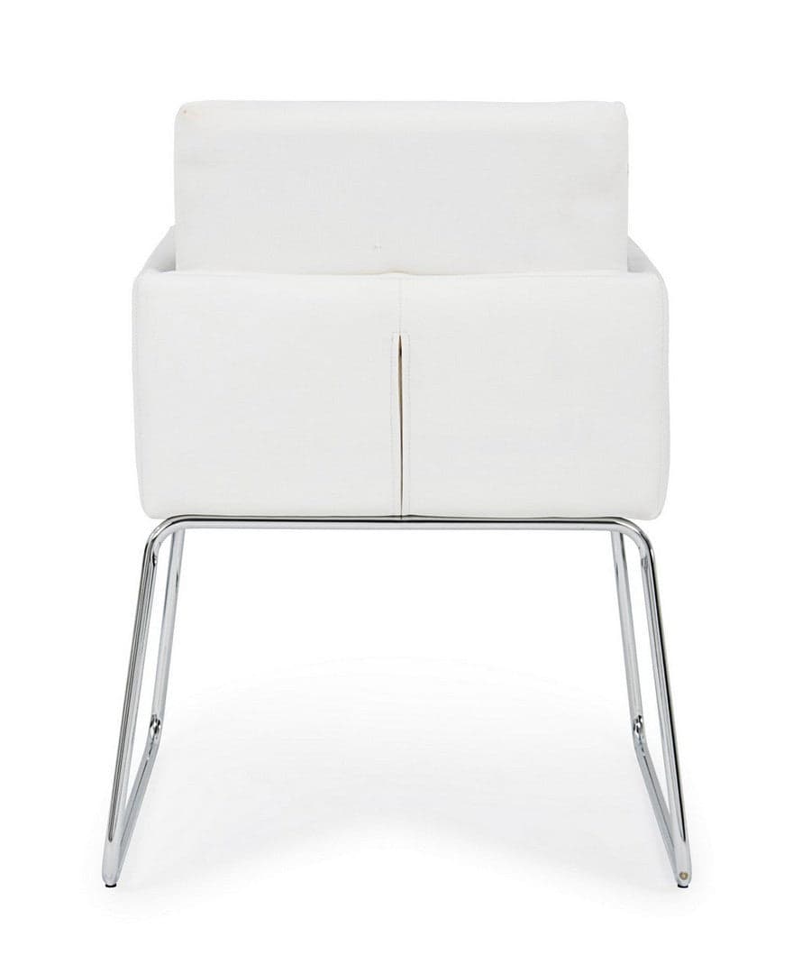 Sedia "Sixty Text" con struttura in acciaio e compensato, per arredo interno con braccioli, 60 x 54 x h 80,5 cm in Sedie Decor Space - Altamura, commercioVirtuoso.it
