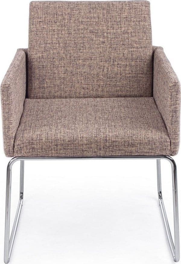 Sedia "Sixty Text" con struttura in acciaio e compensato, per arredo interno con braccioli, 60 x 54 x h 80,5 cm in Sedie Decor Space - Altamura, commercioVirtuoso.it