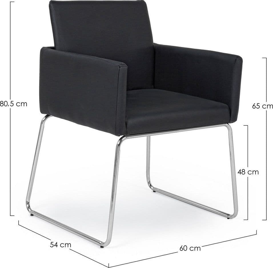 Sedia "Sixty Text" con struttura in acciaio e compensato, per arredo interno con braccioli, 60 x 54 x h 80,5 cm - 22