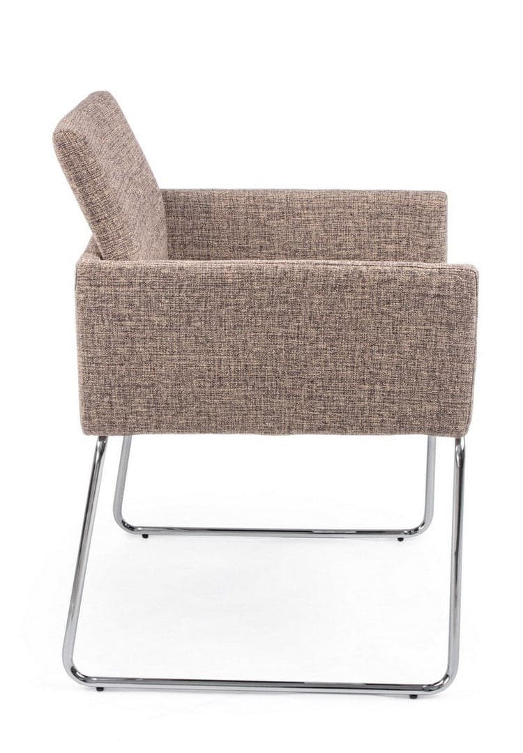 Sedia "Sixty Text" con struttura in acciaio e compensato, per arredo interno con braccioli, 60 x 54 x h 80,5 cm in Sedie Decor Space - Altamura, commercioVirtuoso.it