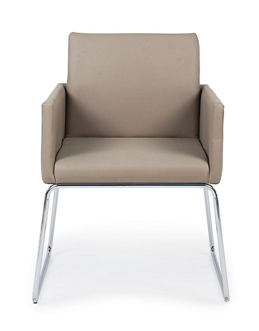 Sedia "Sixty Text" con struttura in acciaio e compensato, per arredo interno con braccioli, 60 x 54 x h 80,5 cm in Sedie Decor Space - Altamura, commercioVirtuoso.it