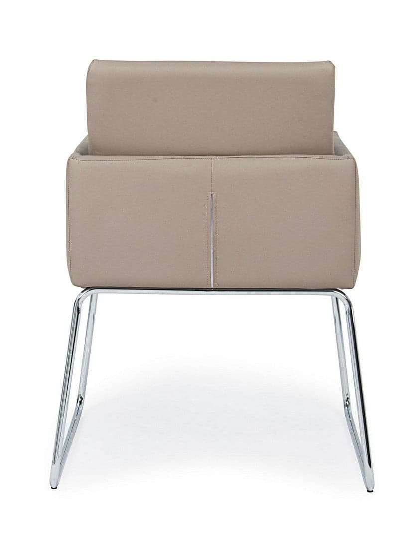 Sedia "Sixty Text" con struttura in acciaio e compensato, per arredo interno con braccioli, 60 x 54 x h 80,5 cm in Sedie Decor Space - Altamura, commercioVirtuoso.it