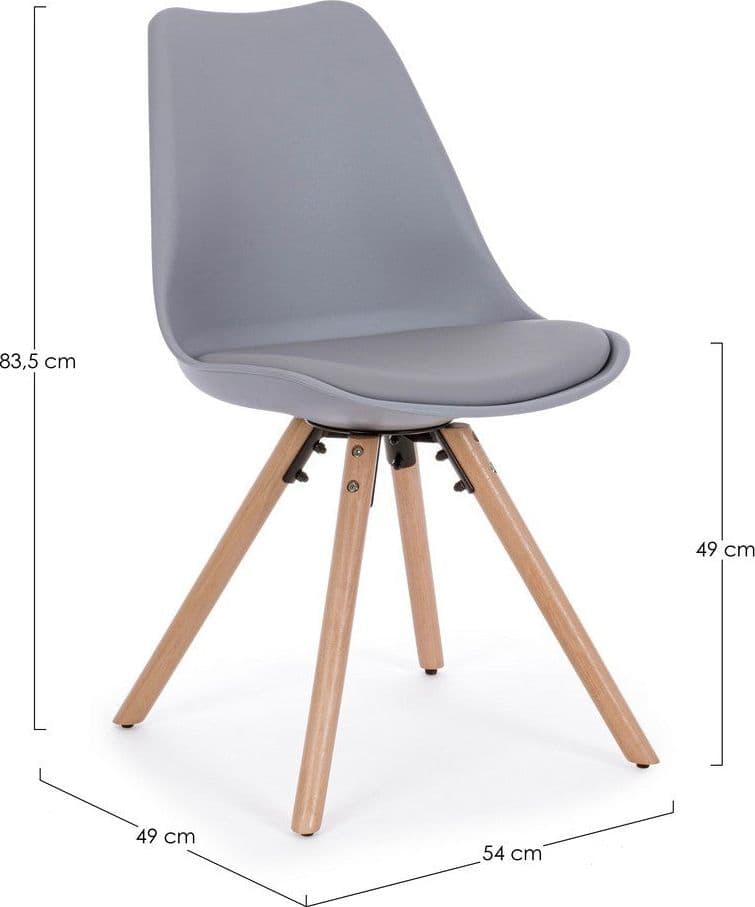 Sedia "New Trend" con gambe in legno di faggio, per arredo interno 54 x 49 x h 83,5 cm in Sedie Decor Space - Altamura, commercioVirtuoso.it