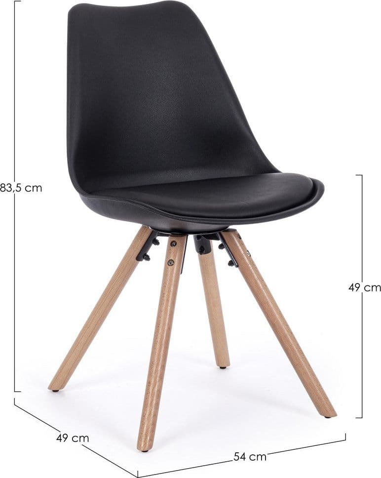 Sedia "New Trend" con gambe in legno di faggio, per arredo interno 54 x 49 x h 83,5 cm - 22