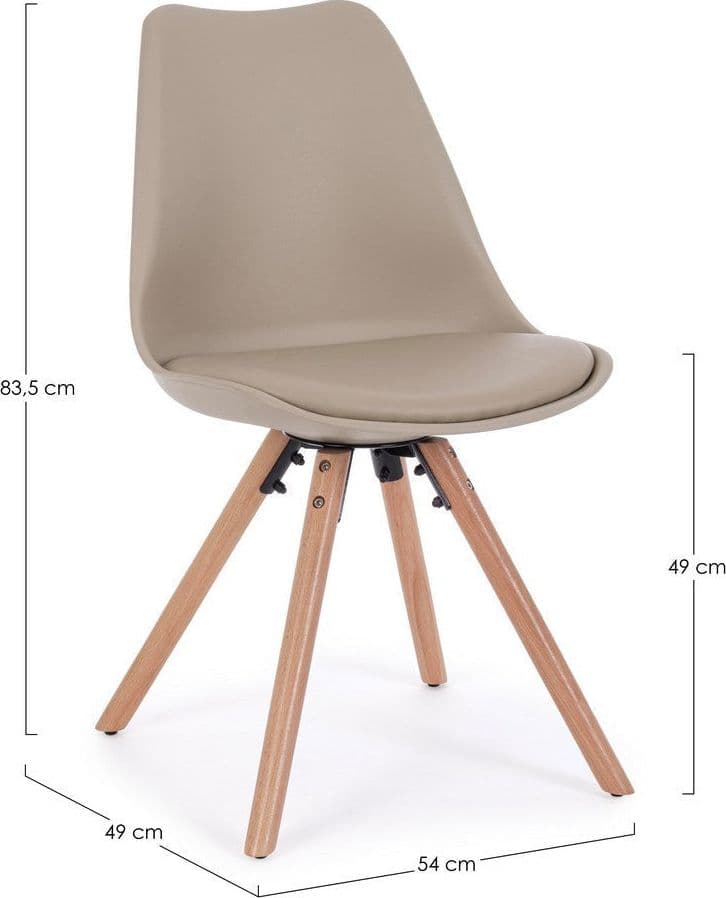 Sedia "New Trend" con gambe in legno di faggio, per arredo interno 54 x 49 x h 83,5 cm in Sedie Decor Space - Altamura, commercioVirtuoso.it