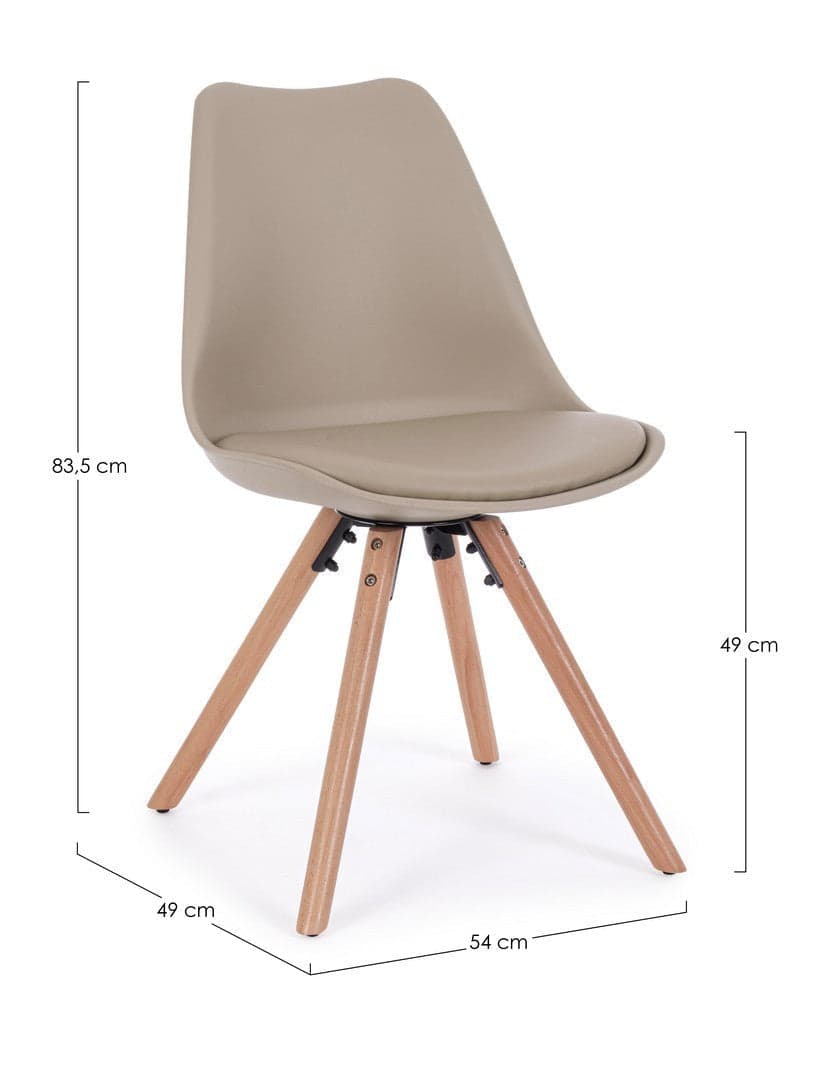 Sedia "New Trend" con gambe in legno di faggio, per arredo interno 54 x 49 x h 83,5 cm in Sedie Decor Space - Altamura, commercioVirtuoso.it