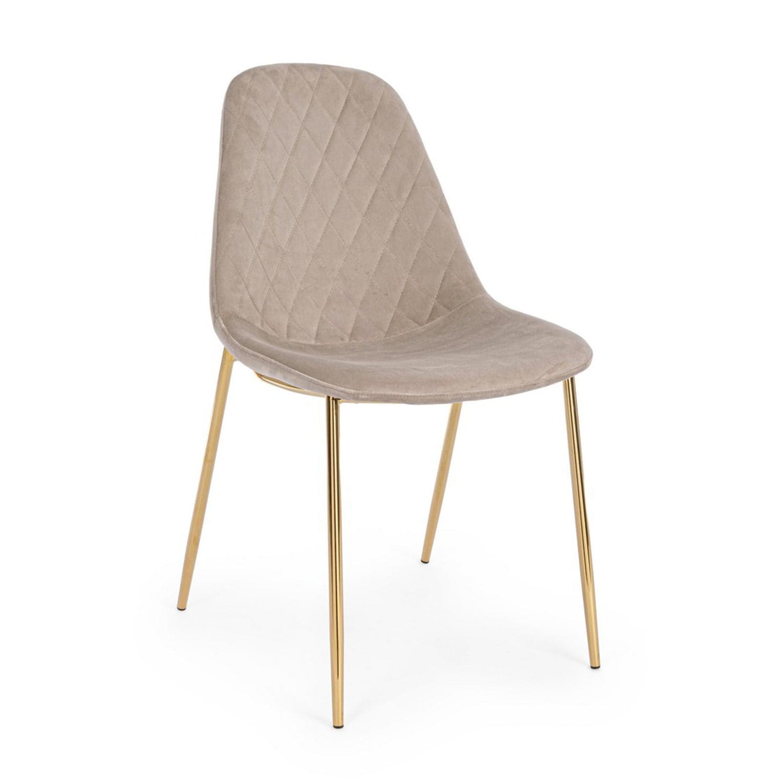 Sedia "Terry" con gambe in tubolare di acciaio con cromatura dorata, per arredo interno 48 x 55 x h 85 cm in Sedie Decor Space - Altamura, commercioVirtuoso.it