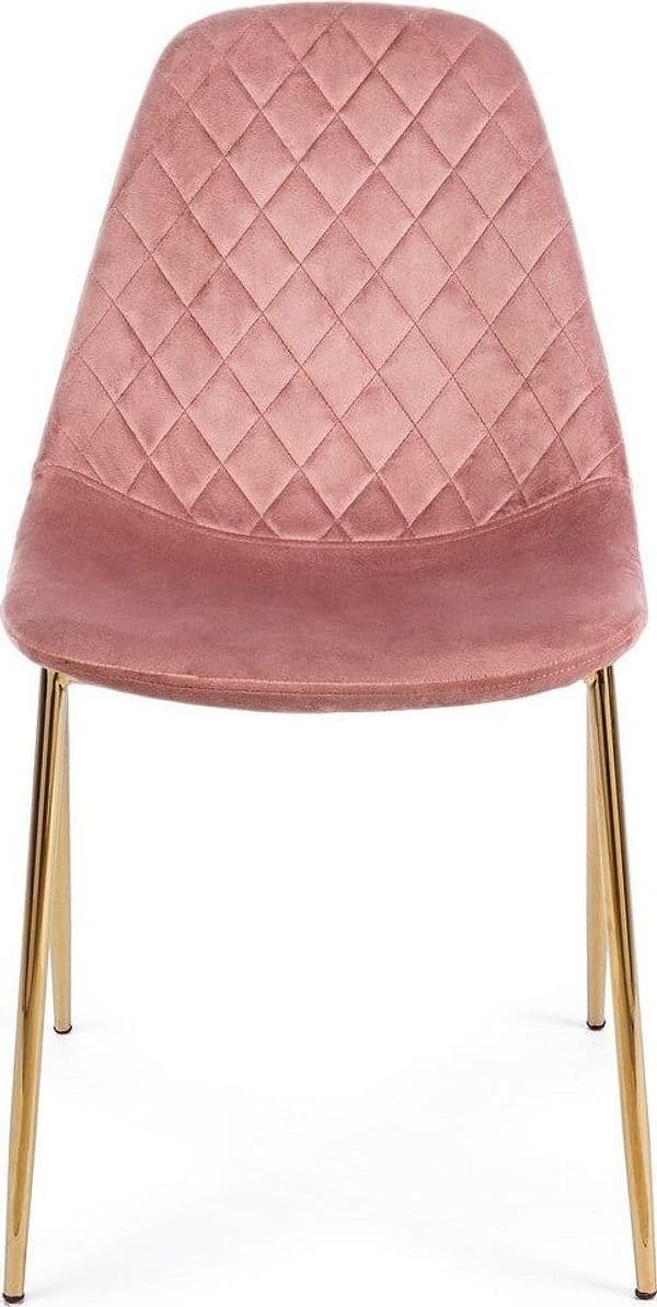Sedia "Terry" con gambe in tubolare di acciaio con cromatura dorata, per arredo interno 48 x 55 x h 85 cm in Sedie Decor Space - Altamura, commercioVirtuoso.it