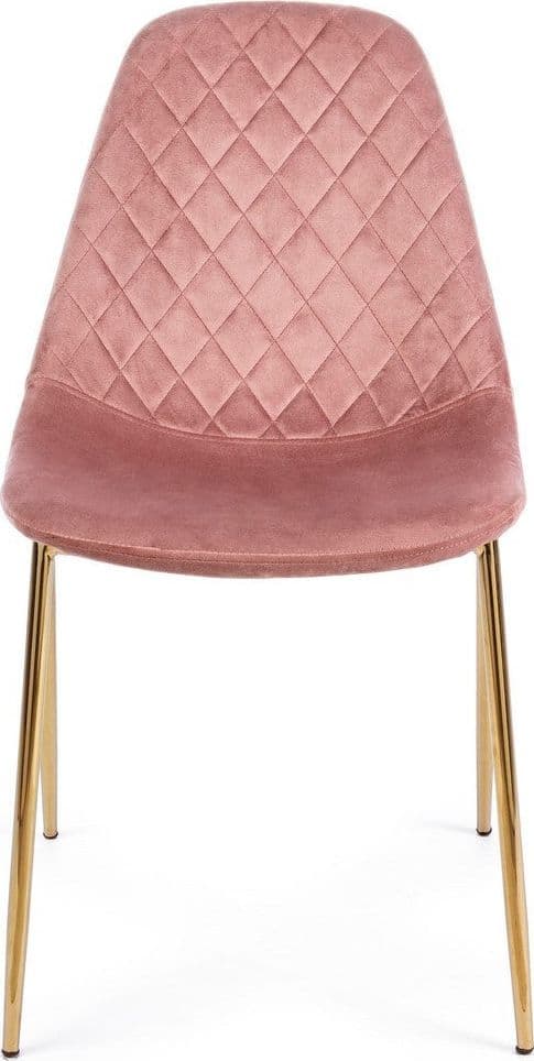 Sedia "Terry" con gambe in tubolare di acciaio con cromatura dorata, per arredo interno 48 x 55 x h 85 cm in Sedie Decor Space - Altamura, commercioVirtuoso.it