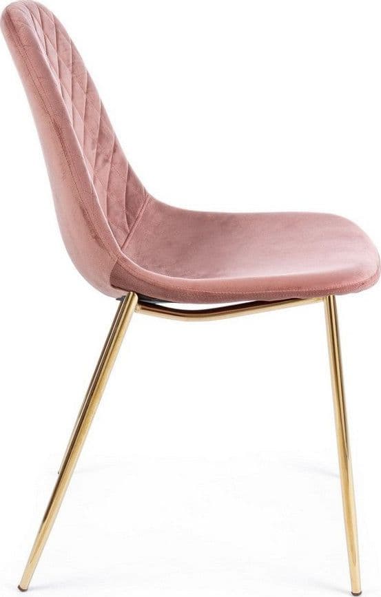 Sedia "Terry" con gambe in tubolare di acciaio con cromatura dorata, per arredo interno 48 x 55 x h 85 cm in Sedie Decor Space - Altamura, commercioVirtuoso.it