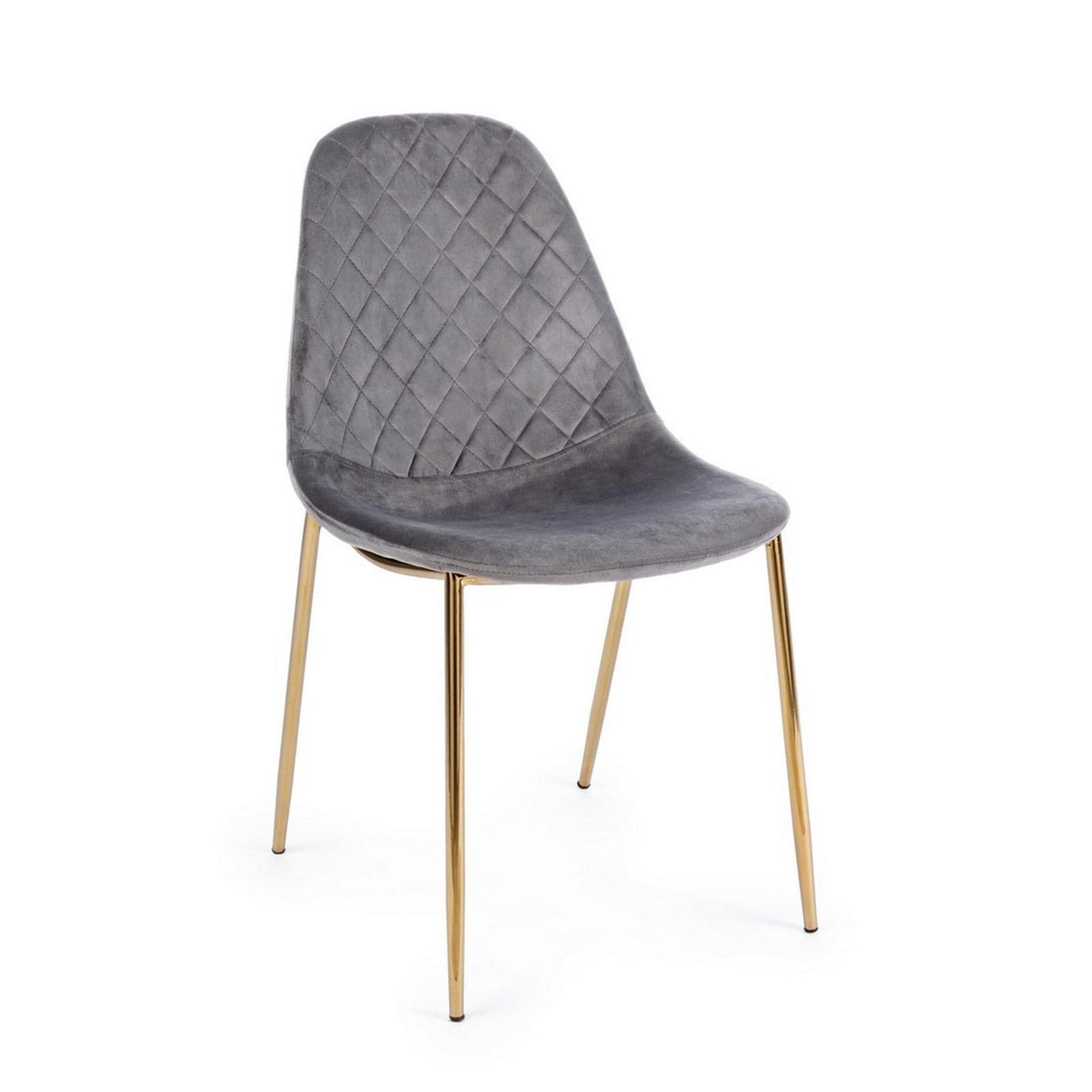 Sedia "Terry" con gambe in tubolare di acciaio con cromatura dorata, per arredo interno 48 x 55 x h 85 cm in Sedie Decor Space - Altamura, commercioVirtuoso.it