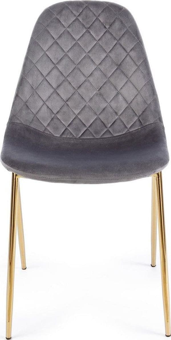Sedia "Terry" con gambe in tubolare di acciaio con cromatura dorata, per arredo interno 48 x 55 x h 85 cm in Sedie Decor Space - Altamura, commercioVirtuoso.it