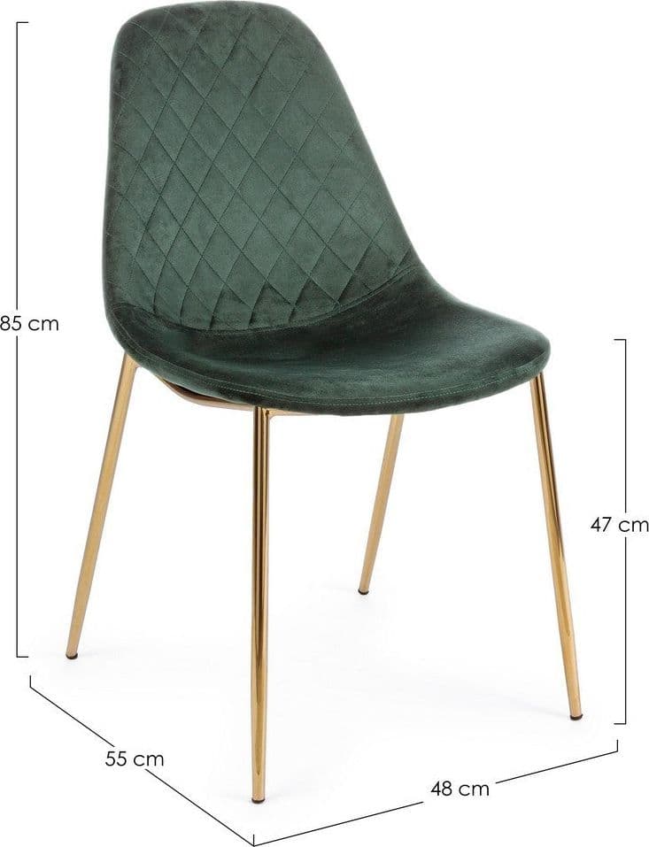 Sedia "Terry" con gambe in tubolare di acciaio con cromatura dorata, per arredo interno 48 x 55 x h 85 cm - 25