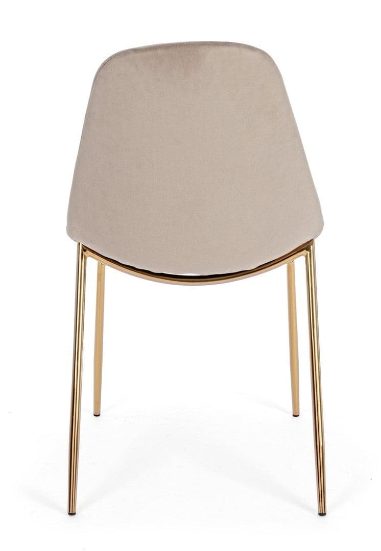 Sedia "Terry" con gambe in tubolare di acciaio con cromatura dorata, per arredo interno 48 x 55 x h 85 cm in Sedie Decor Space - Altamura, commercioVirtuoso.it