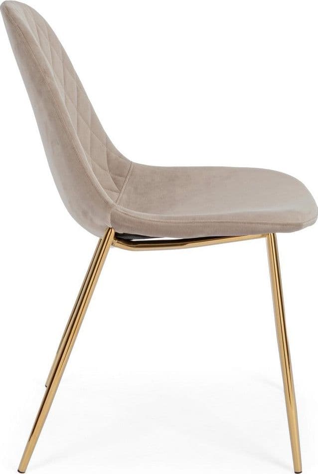 Sedia "Terry" con gambe in tubolare di acciaio con cromatura dorata, per arredo interno 48 x 55 x h 85 cm in Sedie Decor Space - Altamura, commercioVirtuoso.it