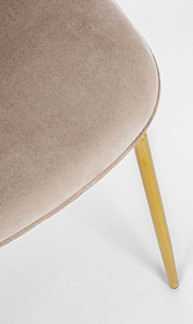 Sedia "Terry" con gambe in tubolare di acciaio con cromatura dorata, per arredo interno 48 x 55 x h 85 cm in Sedie Decor Space - Altamura, commercioVirtuoso.it