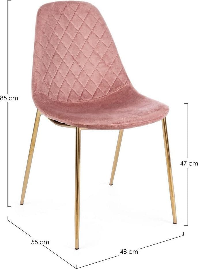 Sedia "Terry" con gambe in tubolare di acciaio con cromatura dorata, per arredo interno 48 x 55 x h 85 cm in Sedie Decor Space - Altamura, commercioVirtuoso.it