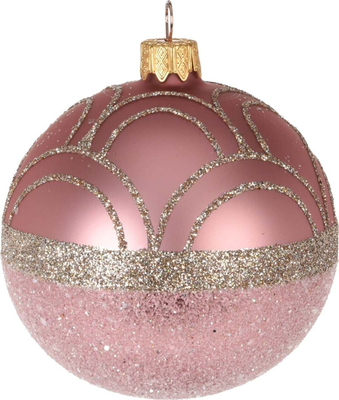 12 palline per albero di natale in vetro con glitter da Ø 8 cm pendaglio decorato