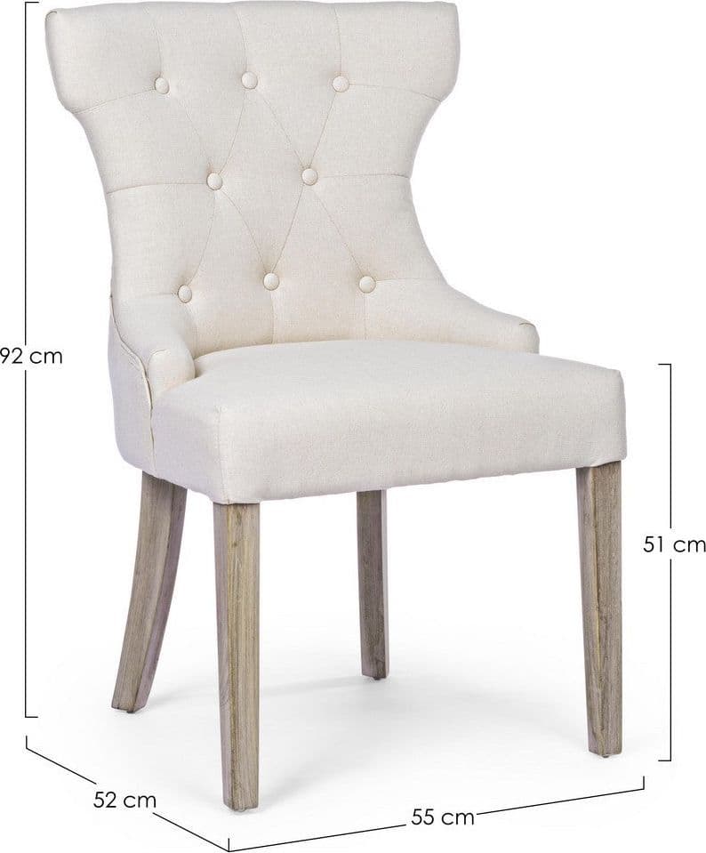 Sedia "Azelia" con struttura in rubber wood, per arredo interno 55 x 52 x h 92 cm Casa e cucina/Arredamento/Sala da pranzo/Sedie Decor Space - Altamura, Commerciovirtuoso.it